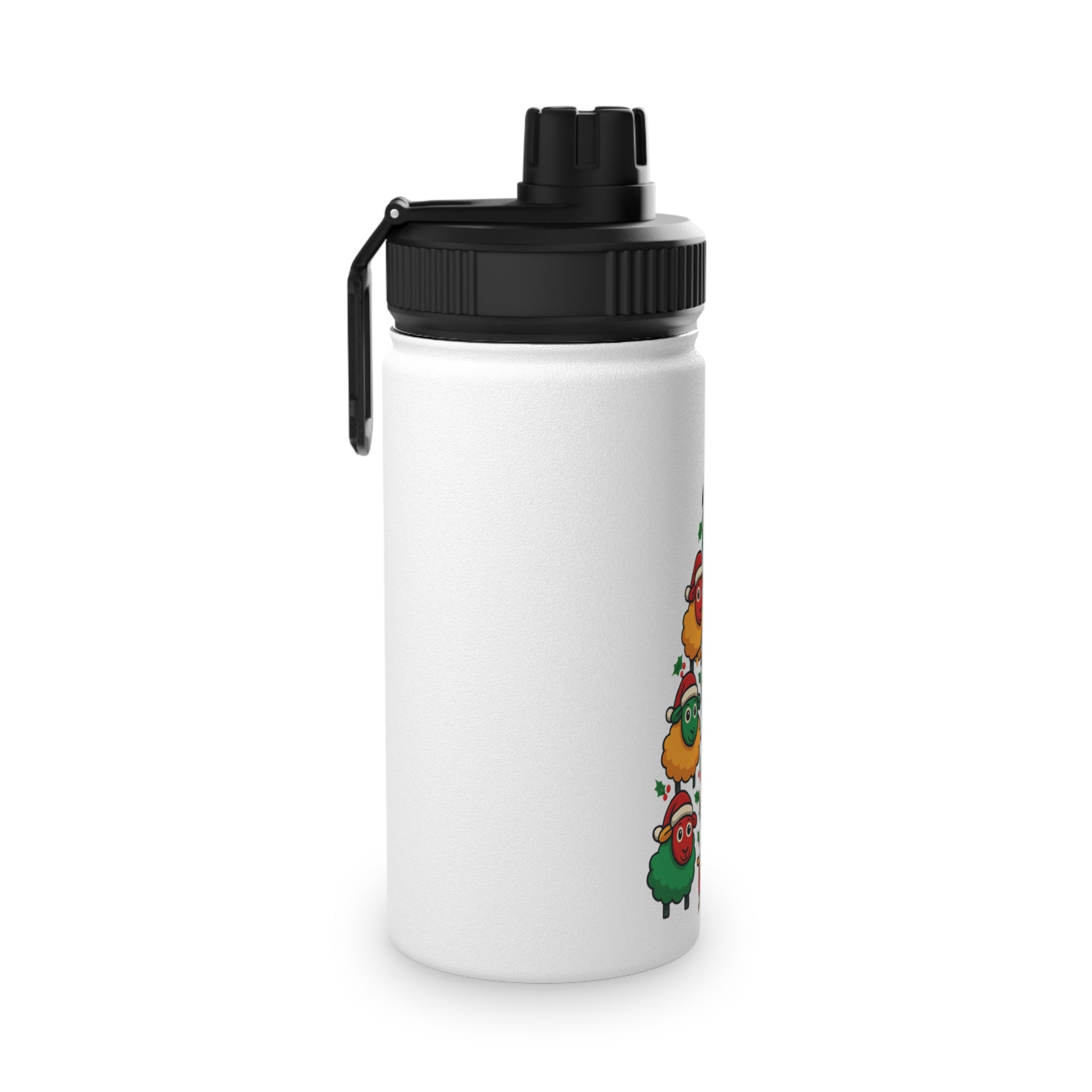 Christmas Sheep Tree Stainless Steel Water Bottle – Holiday Sports Lid Bottle