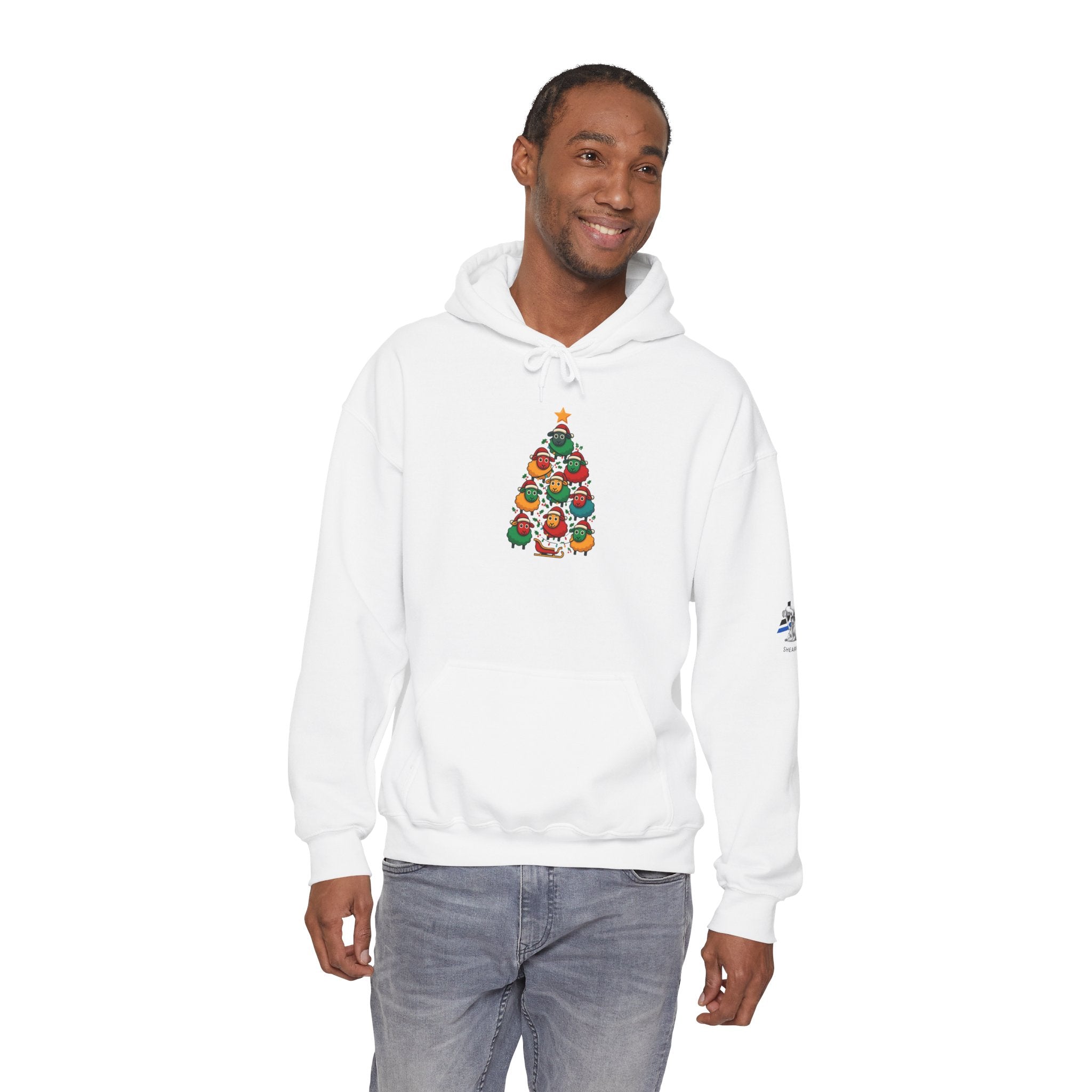 Christmas Tree Sheep Hoodie – Cute Holiday Bird Tree Graphic Sweatshirt