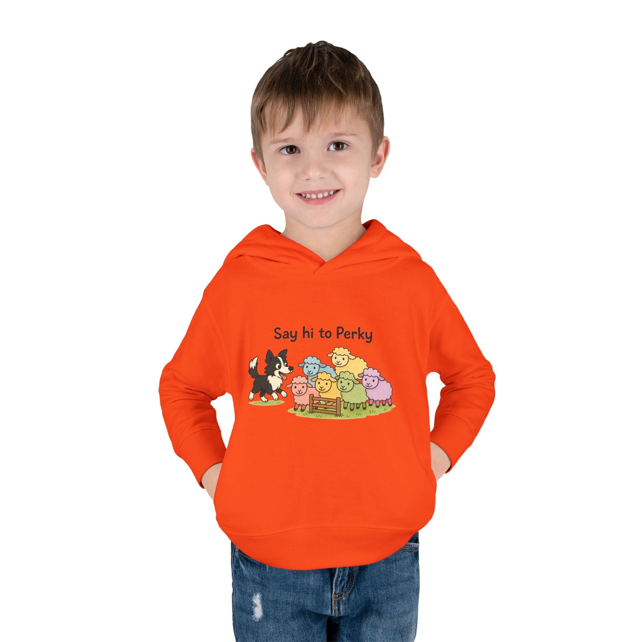 Toddler Hoodie - "Say Hi to Perky" Cute Farm Animal Pullover for Kids