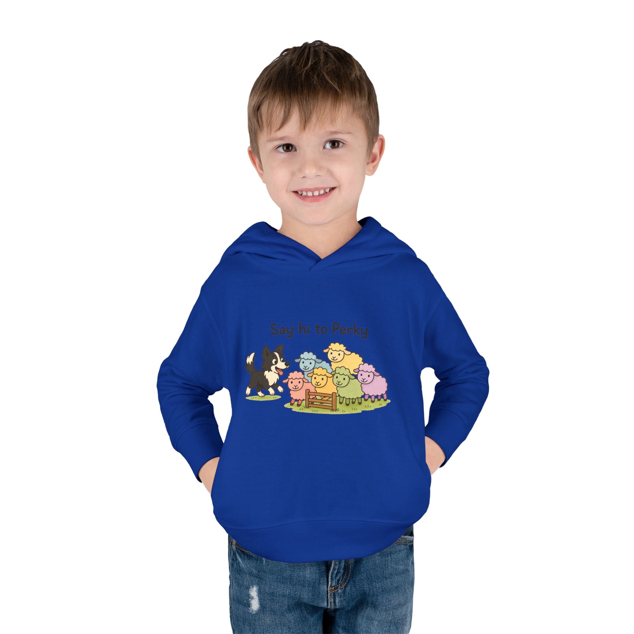 Toddler Hoodie - "Say Hi to Perky" Cute Farm Animal Pullover for Kids