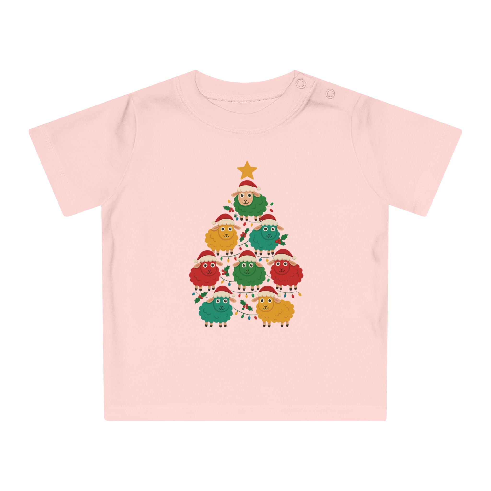 Christmas Sheep Tree Baby T-Shirt – Cute Holiday Infant Tee