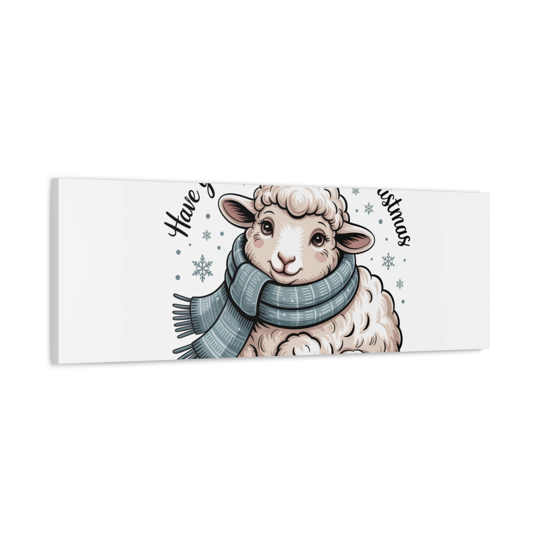 woolly little Christmas sheep Canvas | cozy animal winter print