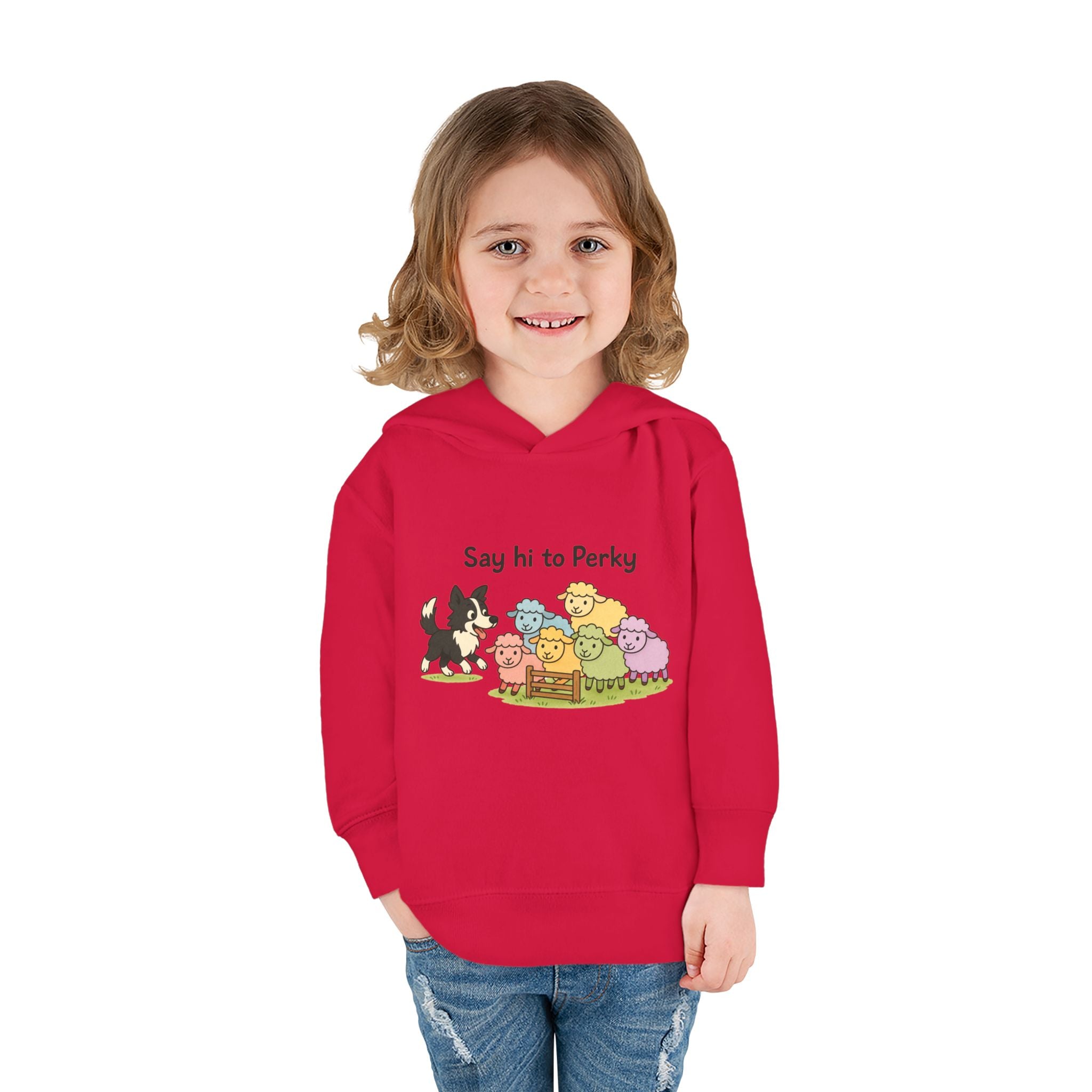 Toddler Hoodie - "Say Hi to Perky" Cute Farm Animal Pullover for Kids