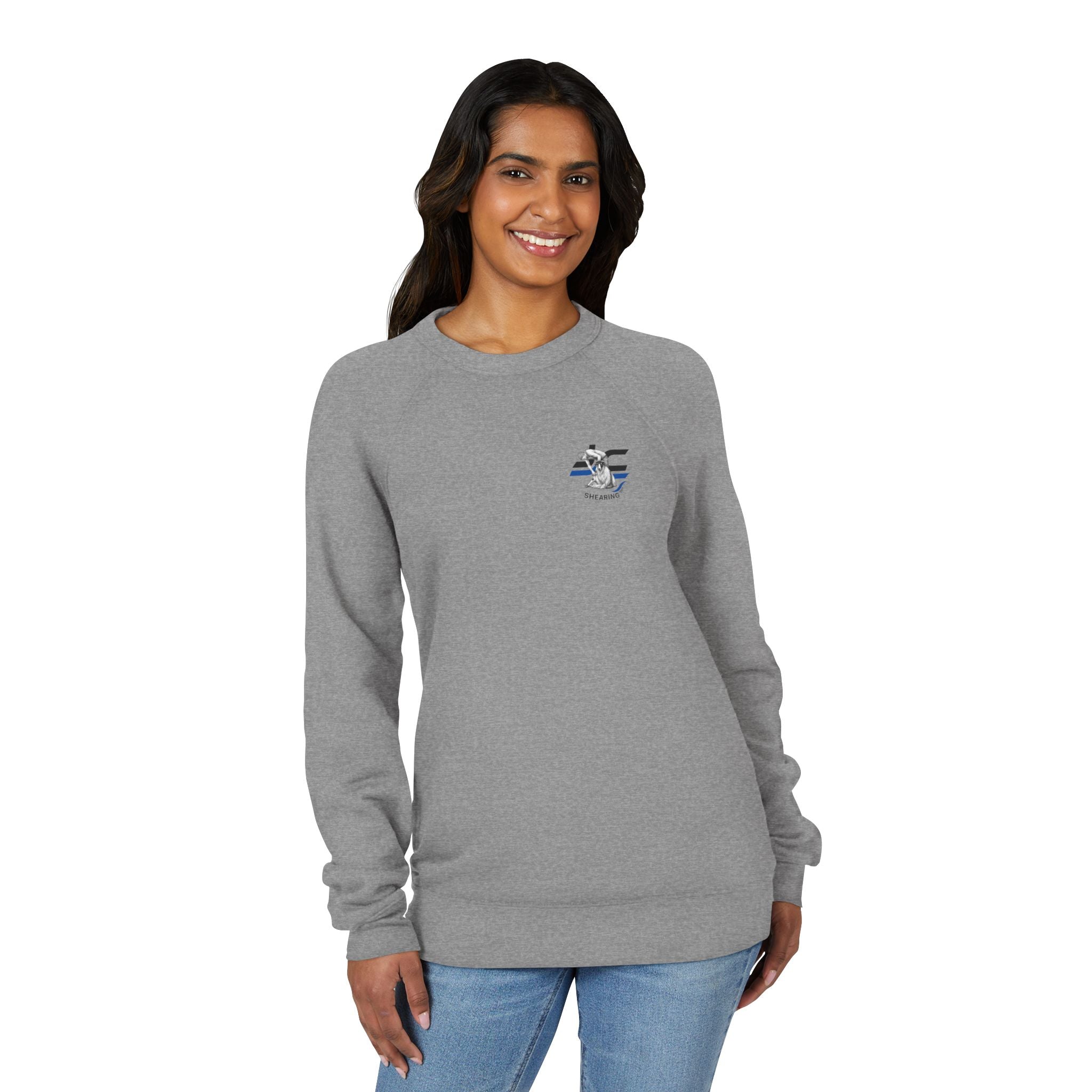 Strength Raglan Sweatshirt — 'Smear Strength' Blue Barbell Crewneck