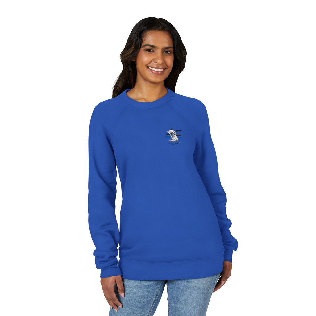 Strength Raglan Sweatshirt — 'Smear Strength' Blue Barbell Crewneck
