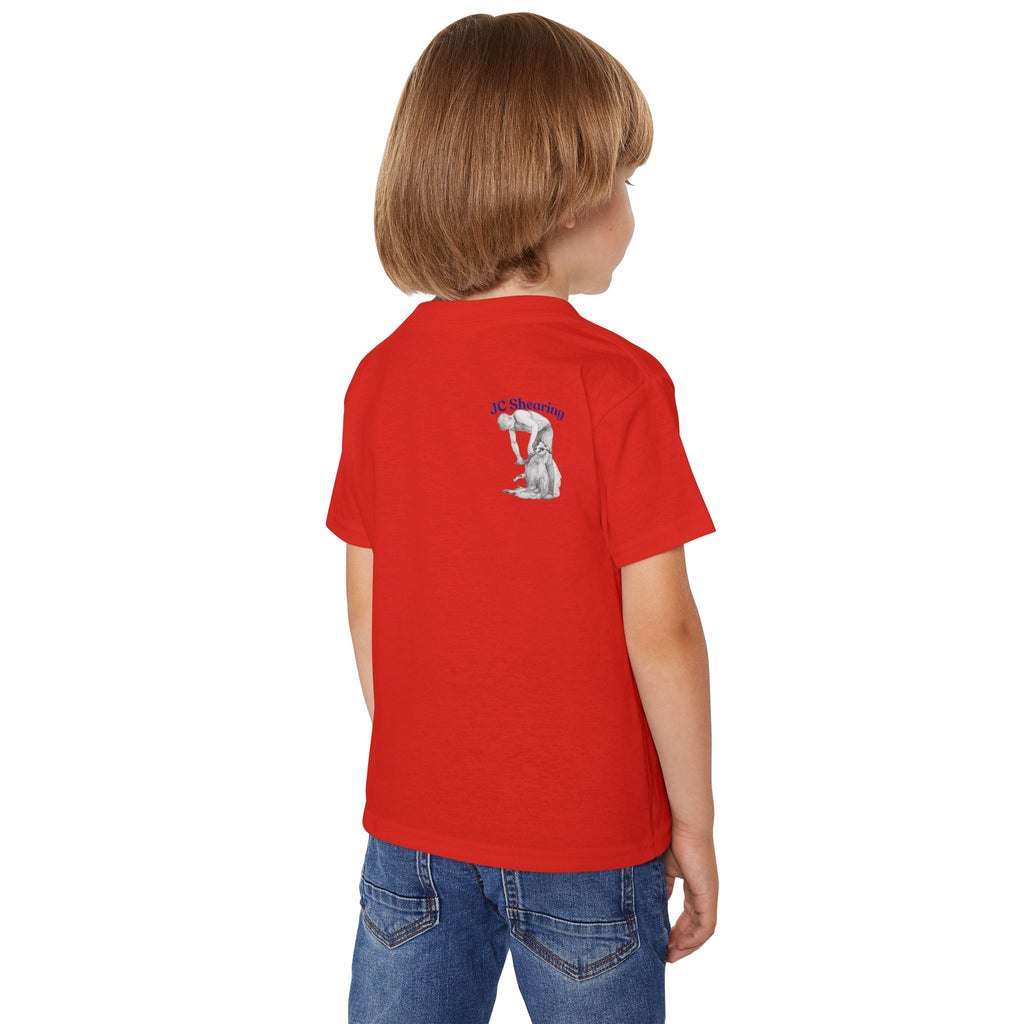 Say Hi to Perky Toddler T-Shirt — Cute Pastel Sheep & Border Collie Kids Tee