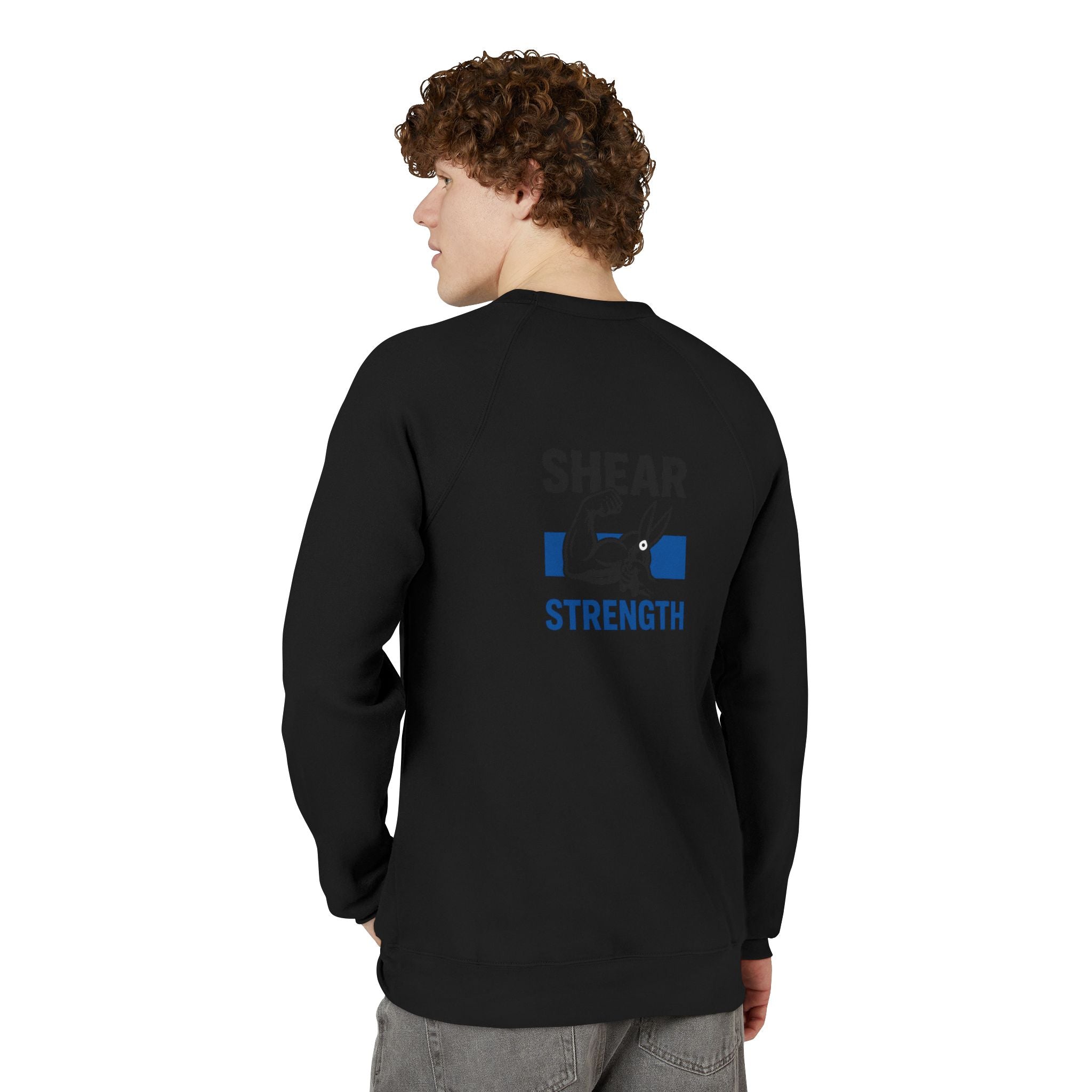 Strength Raglan Sweatshirt — 'Smear Strength' Blue Barbell Crewneck