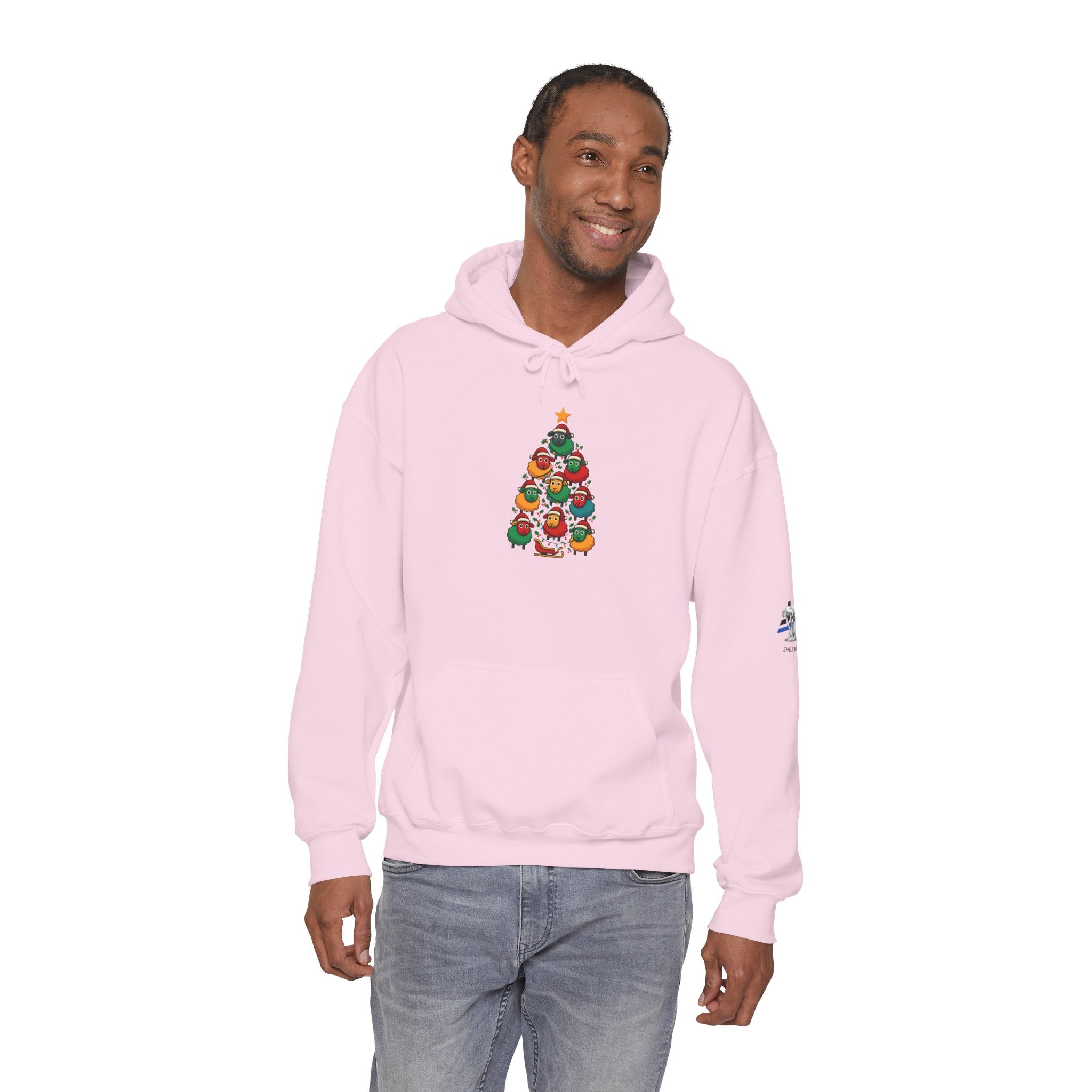 Christmas Tree Sheep Hoodie – Cute Holiday Bird Tree Graphic Sweatshirt