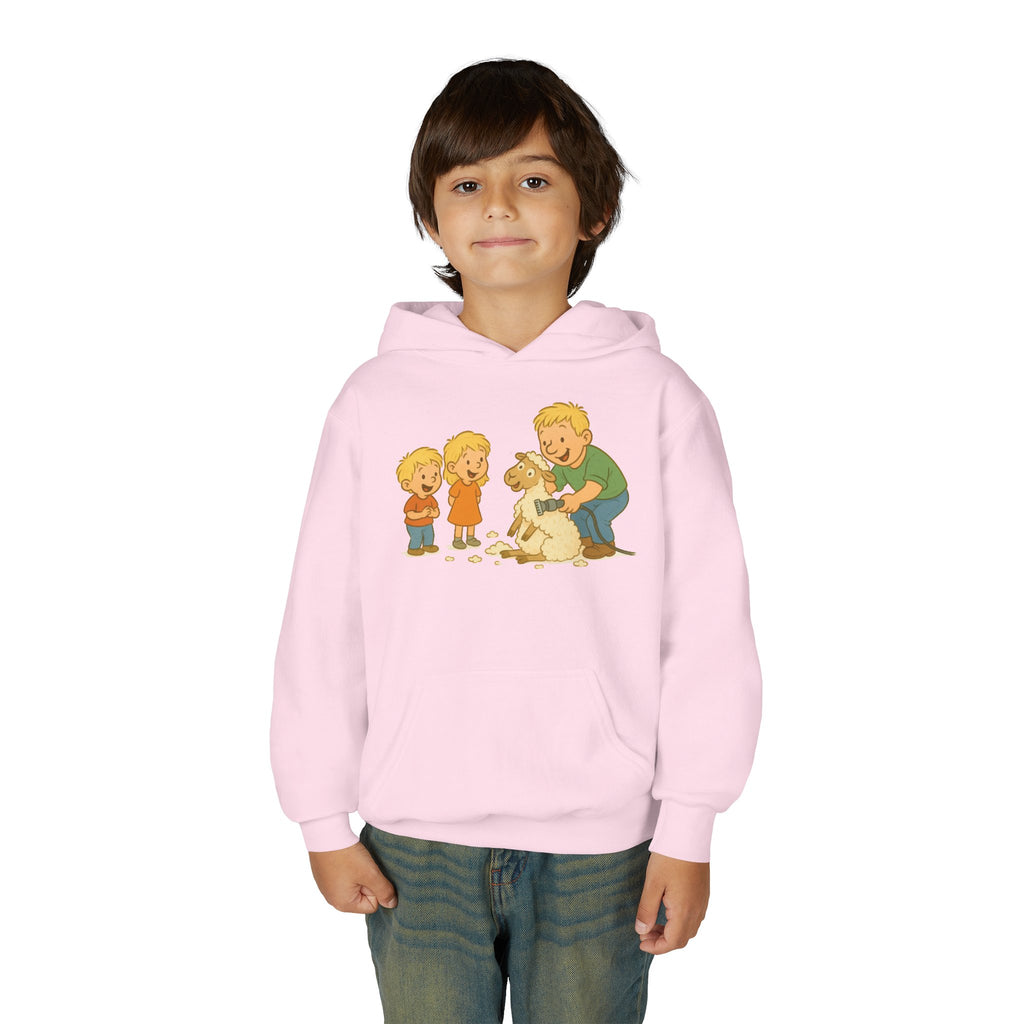 Youth Hoodie — Vintage Kids & Dog Graphic Pullover