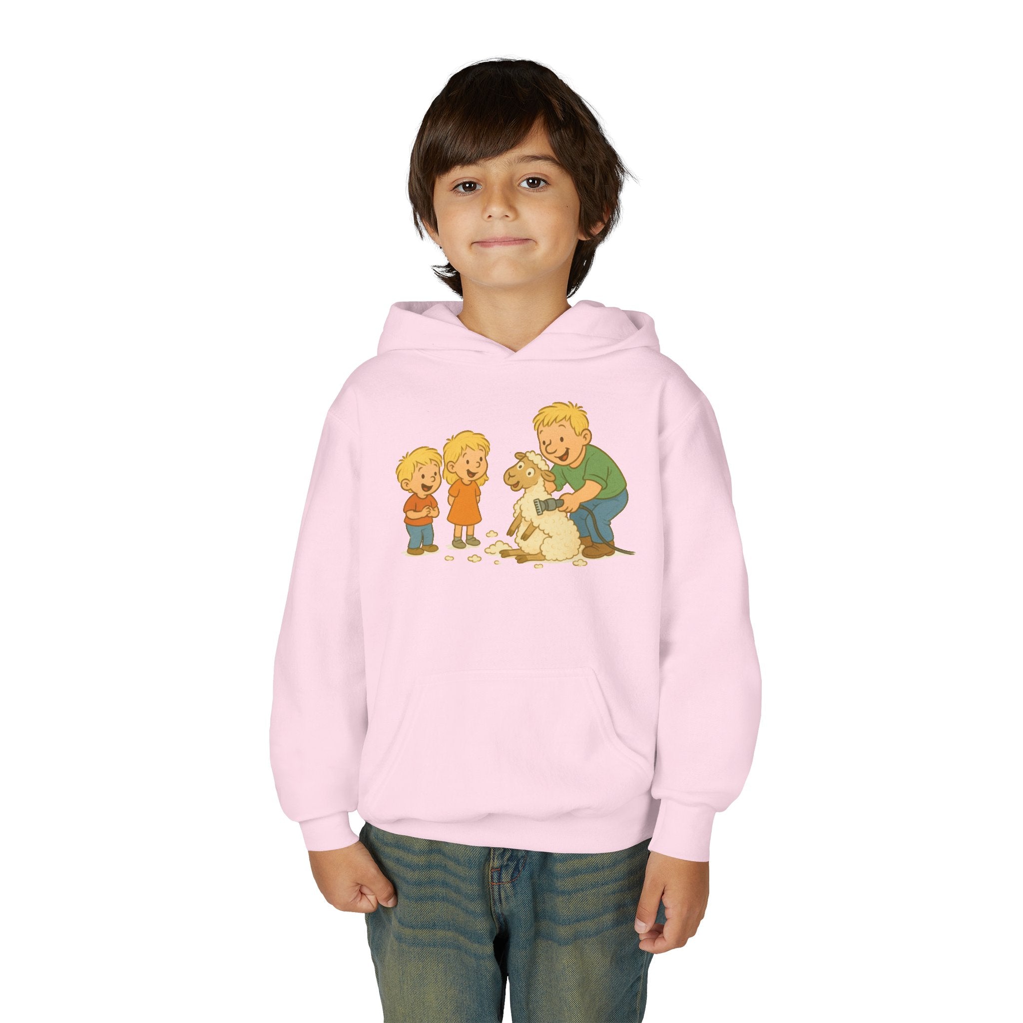Youth Hoodie — Vintage Kids & Dog Graphic Pullover