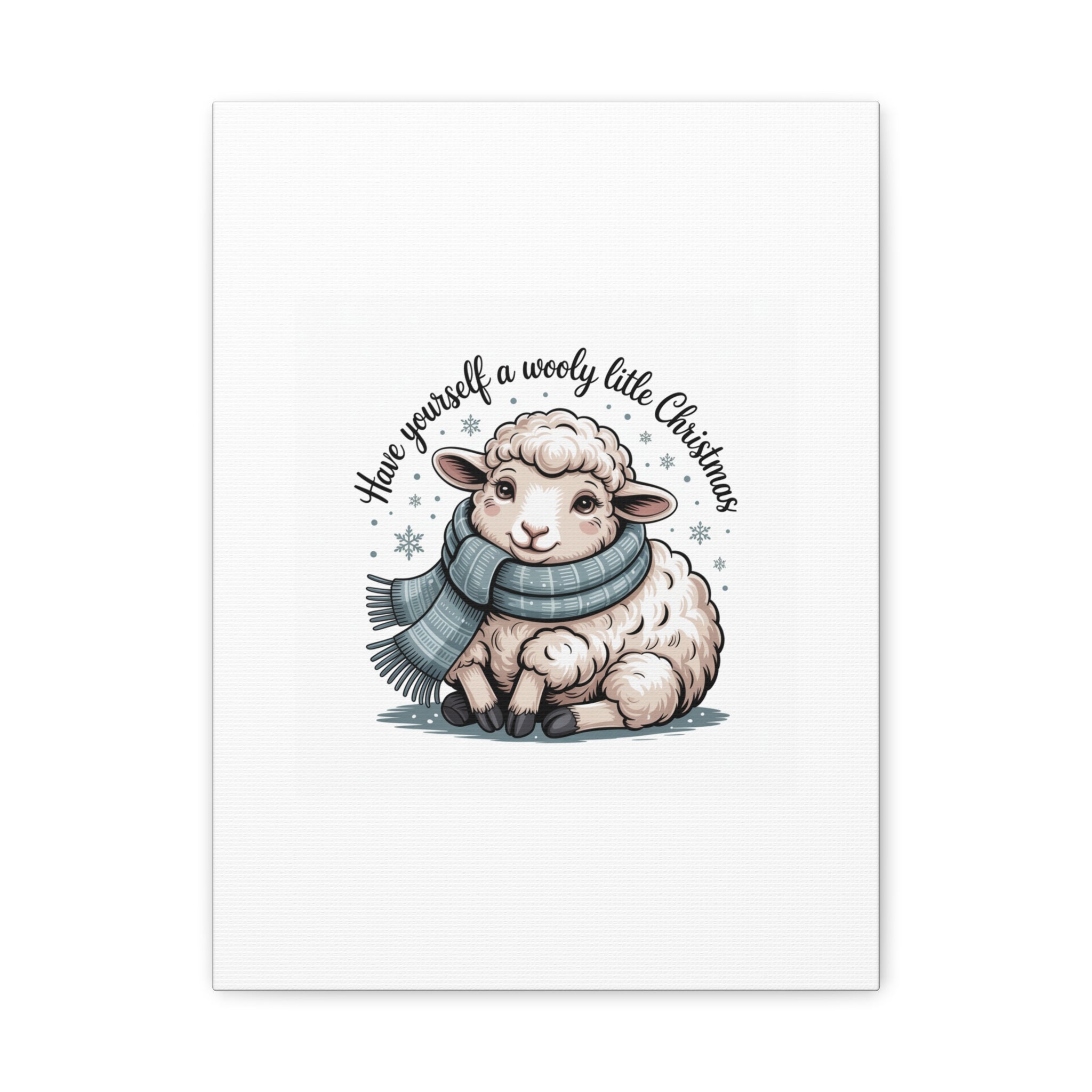 woolly little Christmas sheep Canvas | cozy animal winter print