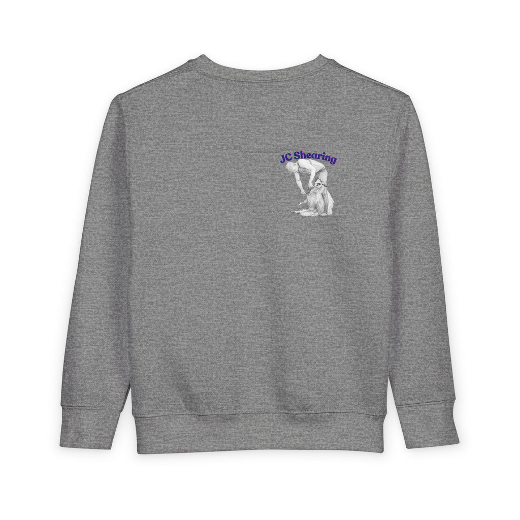 Toddler Sweatshirt — Cute Farm Tractor Crewneck with Puppy & Sheep Graphic