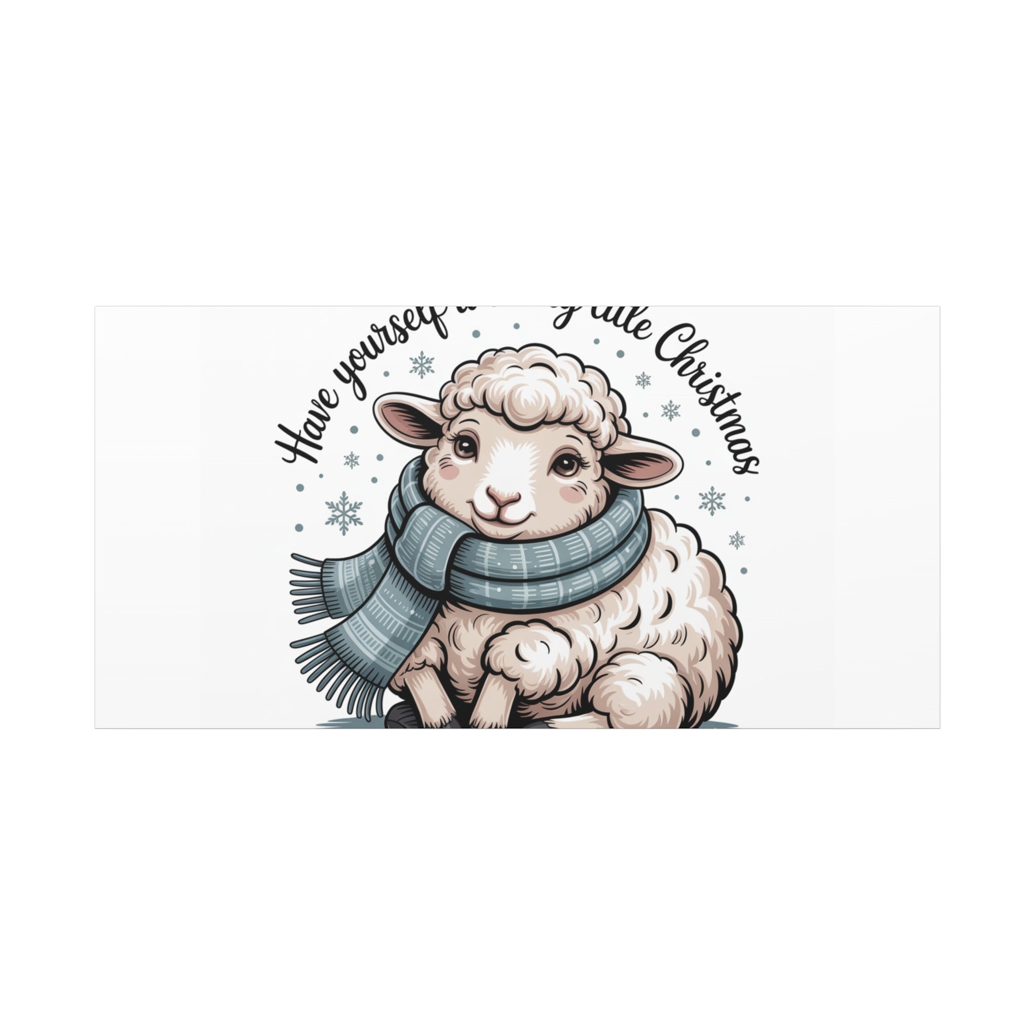 woolly little Christmas sheep Canvas | cozy animal winter print