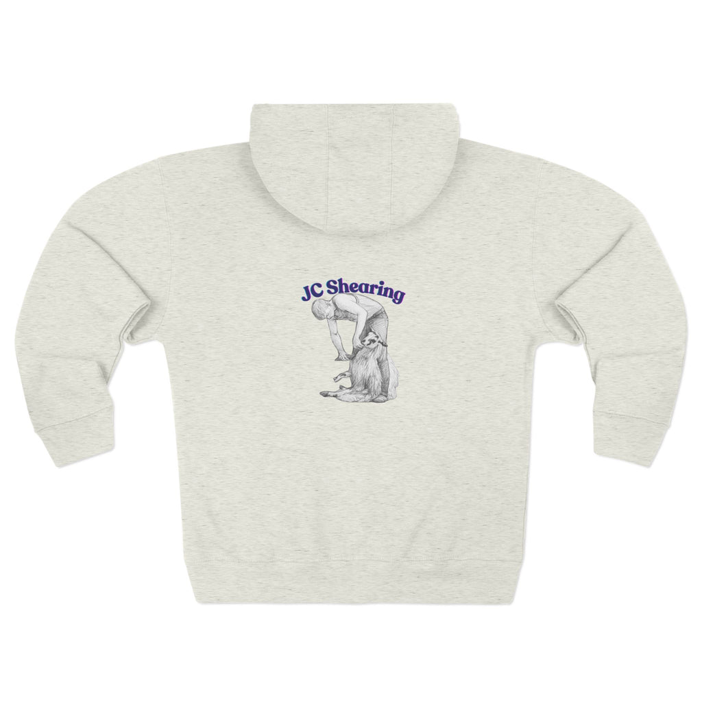 JC Shearing Sheep Zip Hoodie — Farm Life Zip-Up Hoodie
