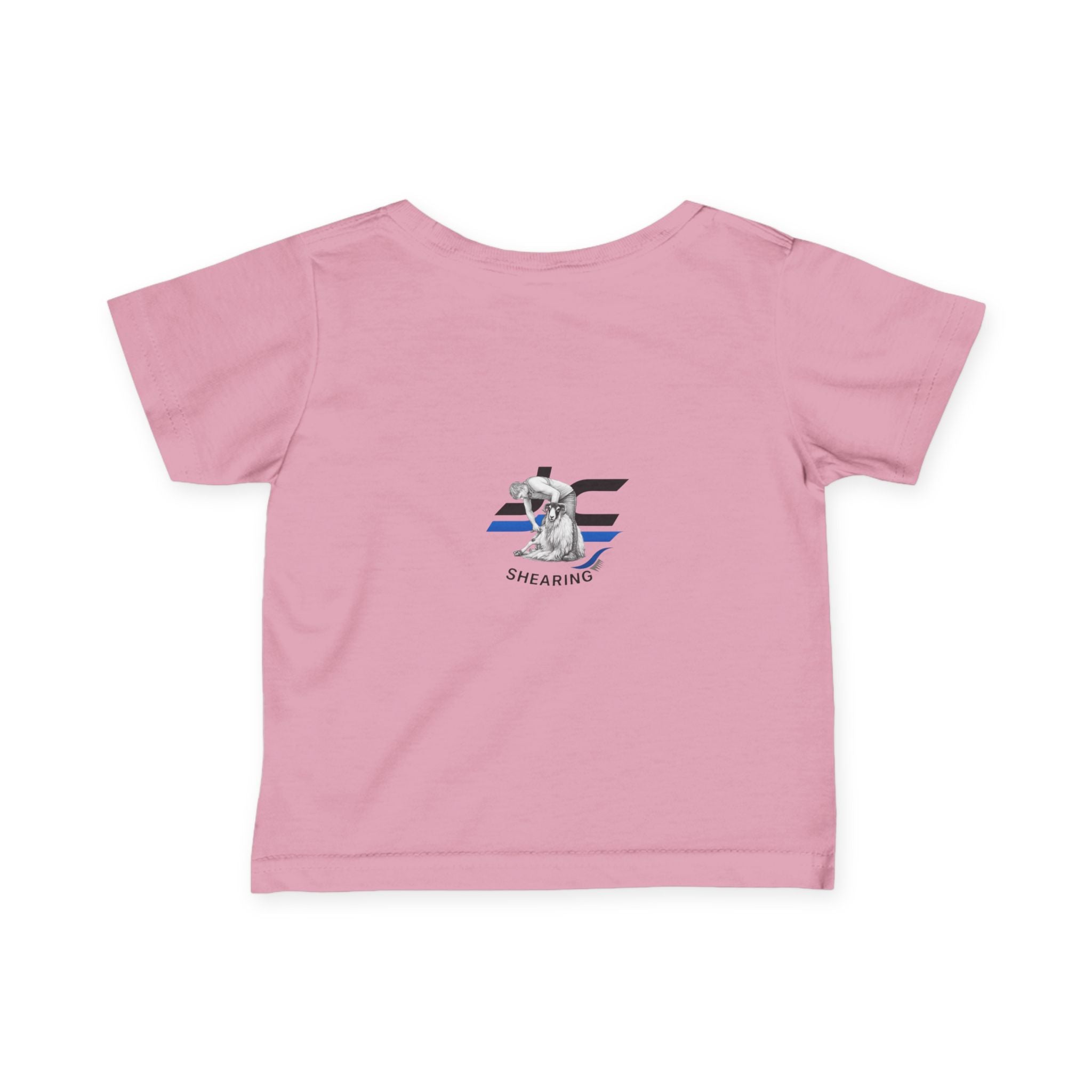 Infant Tee — Cute Santa with Puppy by Christmas Tree Holiday Baby Shirt