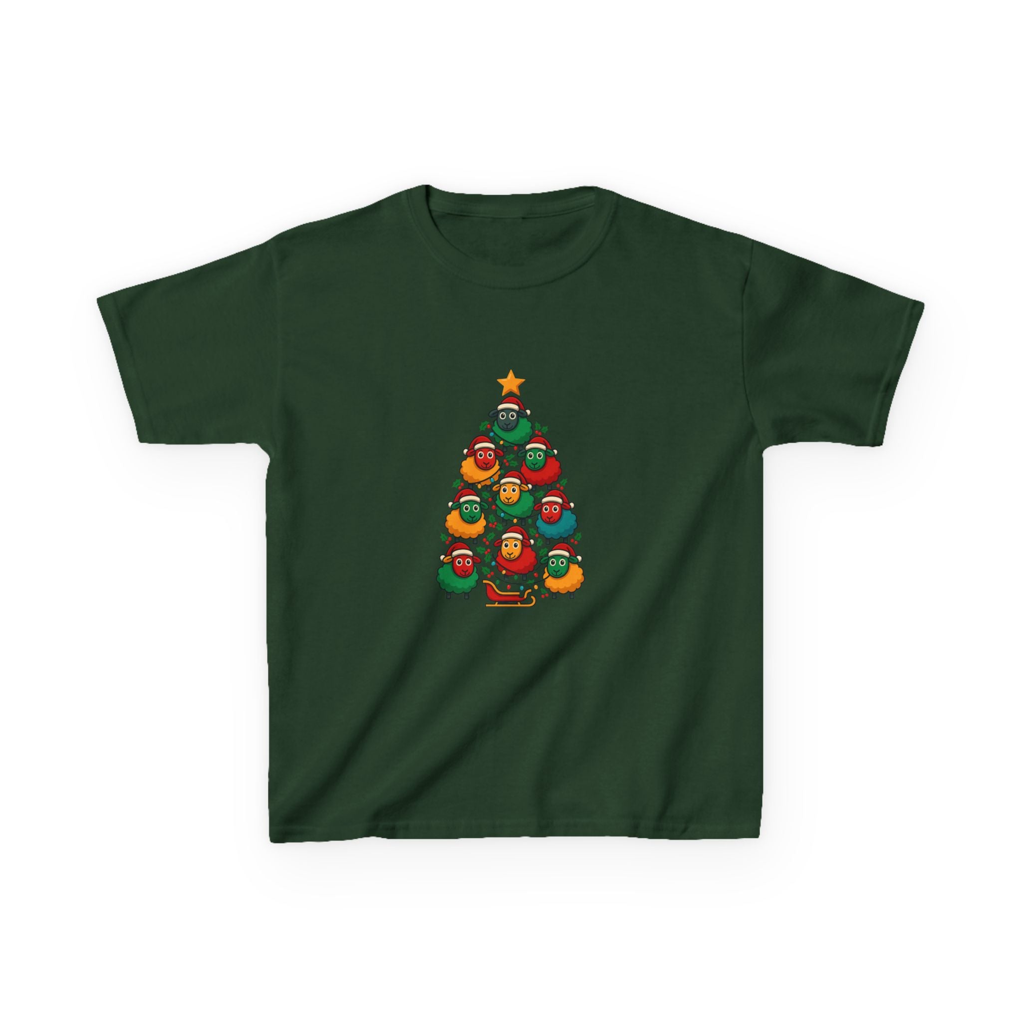 Kids Christmas Tree Sheep Tee — Festive Holiday Shirt for Children