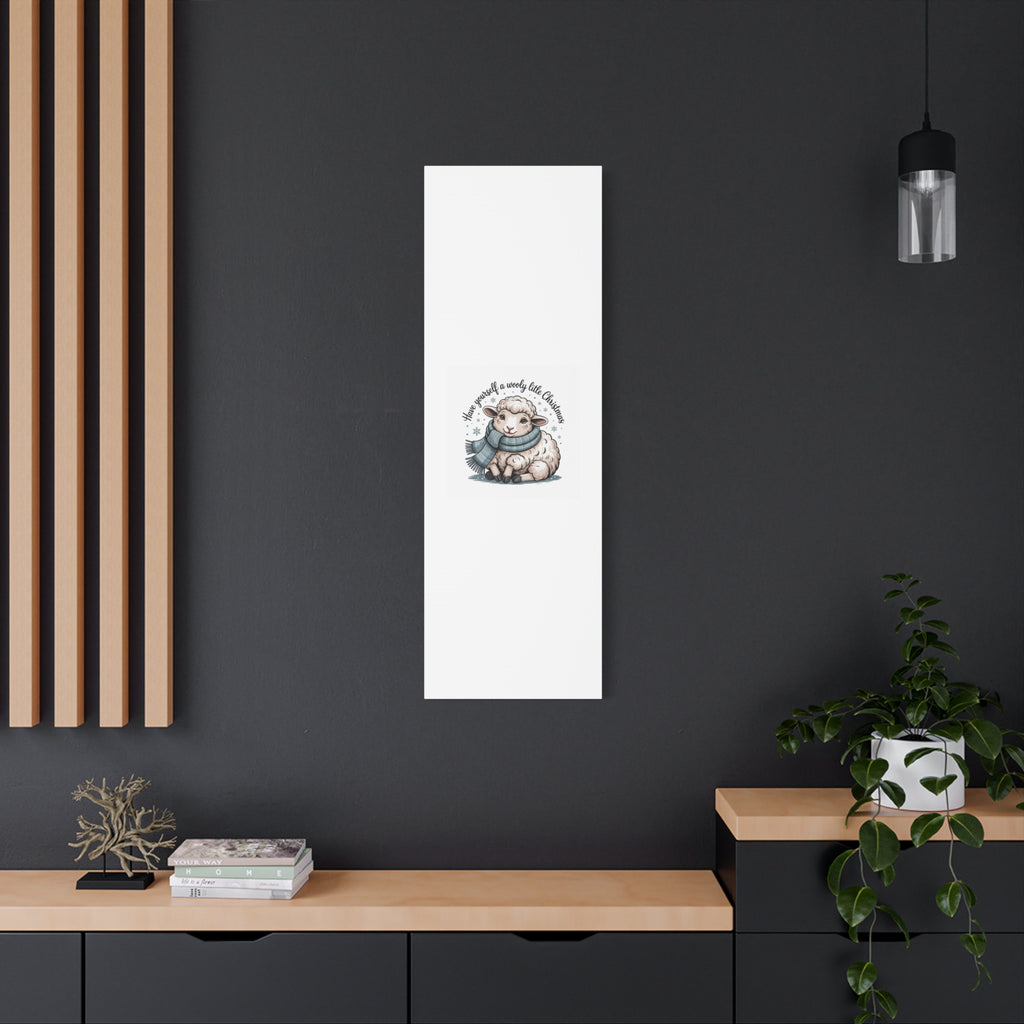 woolly little Christmas sheep Canvas | cozy animal winter print