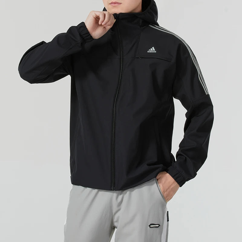 Adidas Sl Warm Jacket Men's Woven Hooded Jacket Outdoor Fleece Jacket Fashionable Simple Casual Wear Jg8515