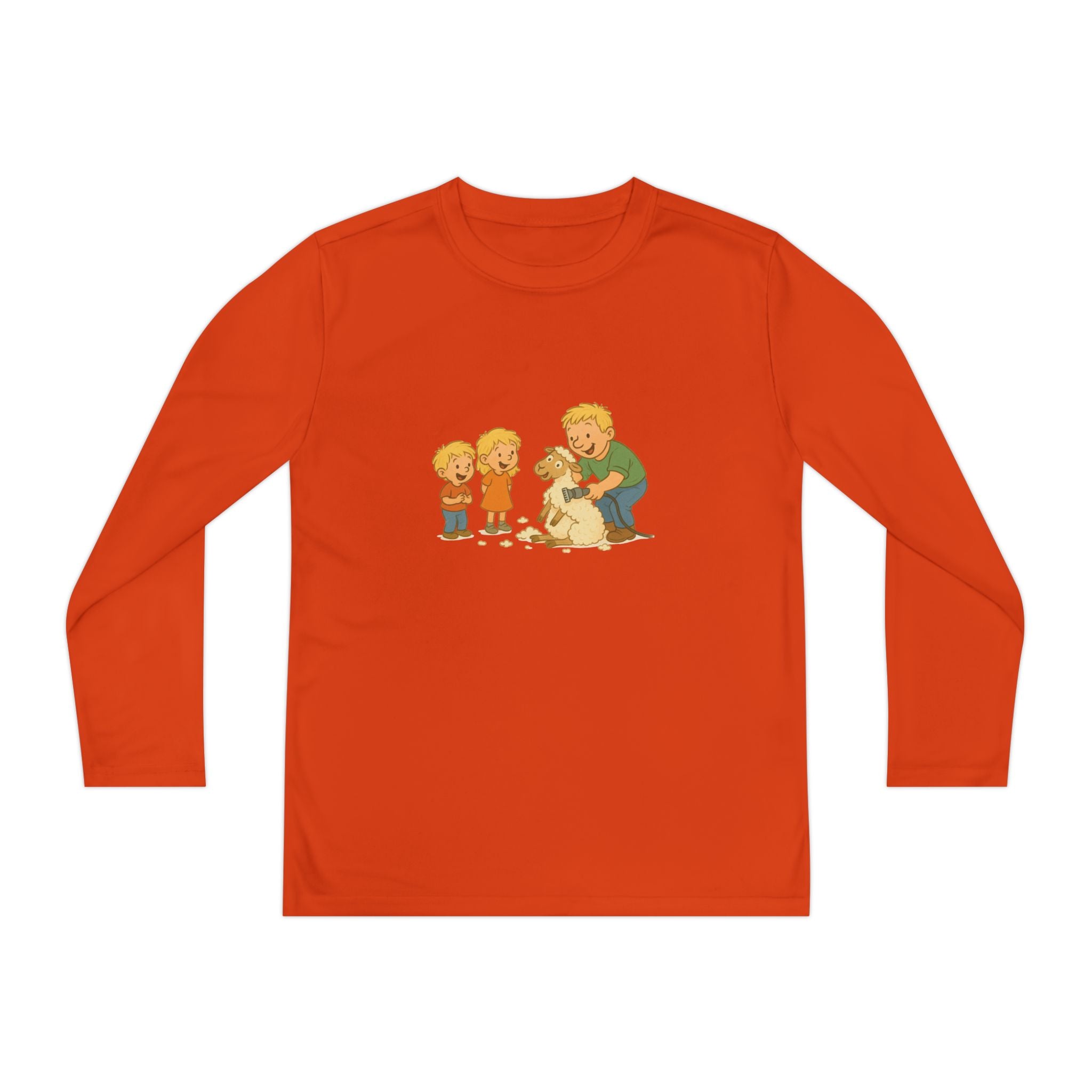 Youth Long Sleeve Tee – Kids & Dad Dog Rescue Illustration
