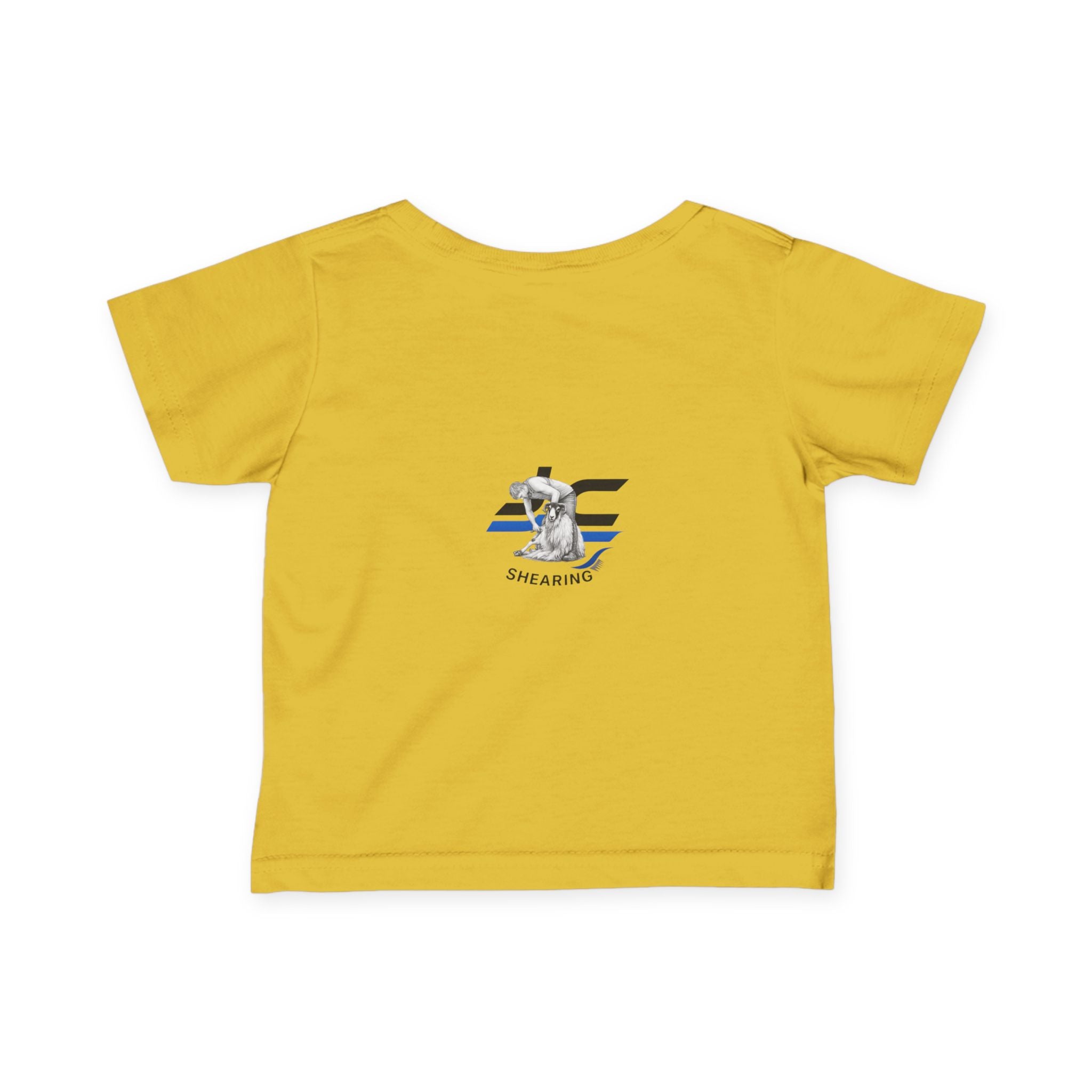 Infant Tee — Cute Santa with Puppy by Christmas Tree Holiday Baby Shirt