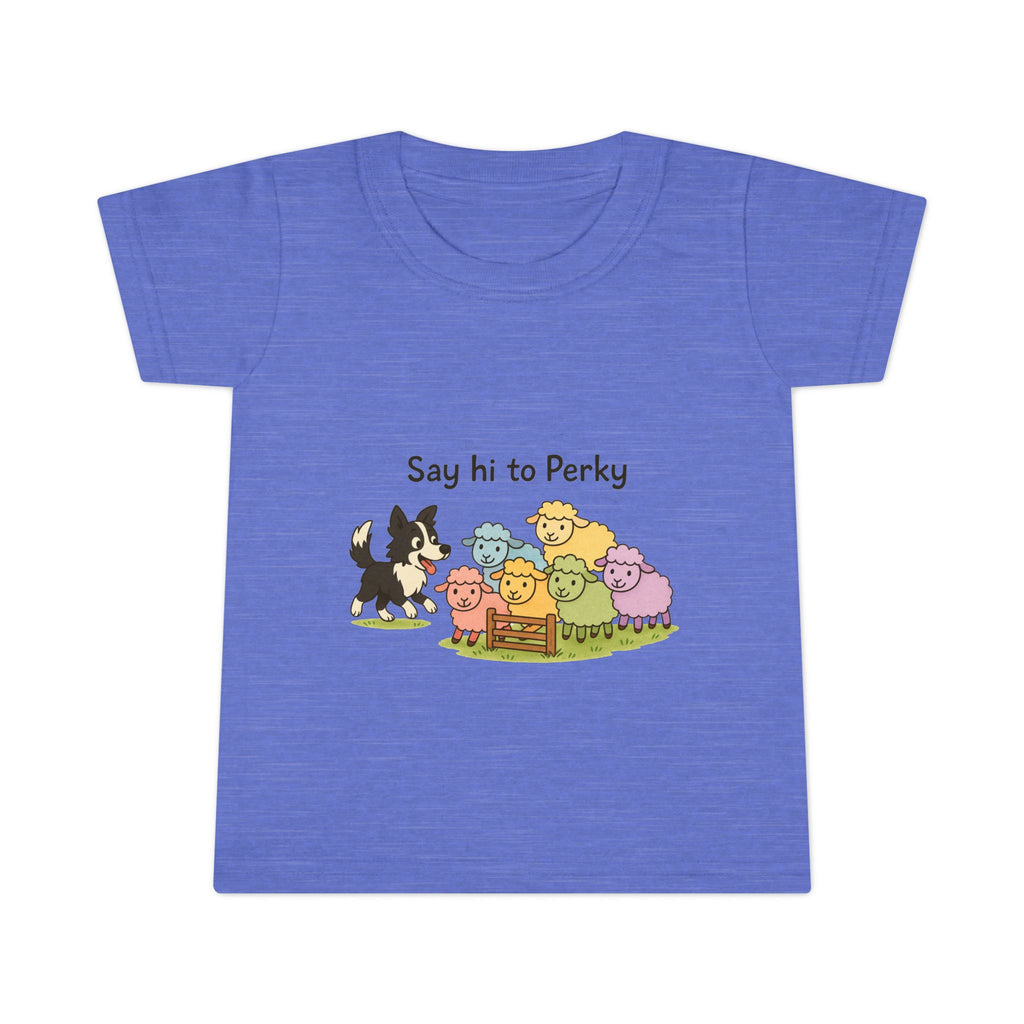 Toddler T-Shirt — "Say Hi to Perky" Cute Pastel Farm Animal Tee