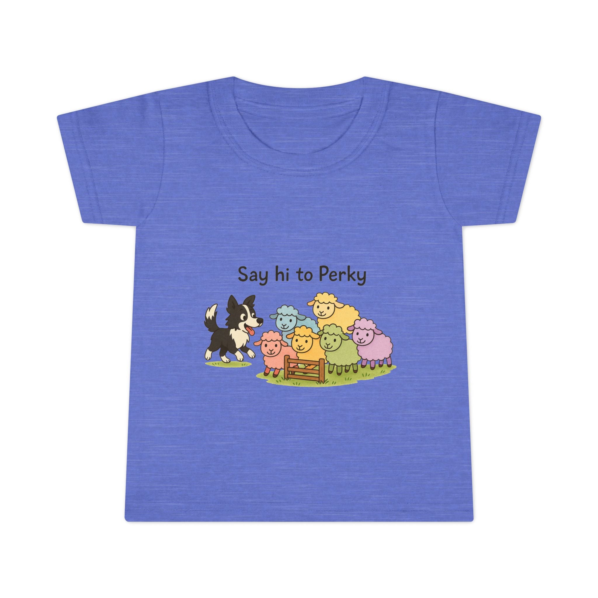 Toddler T-Shirt — "Say Hi to Perky" Cute Pastel Farm Animal Tee