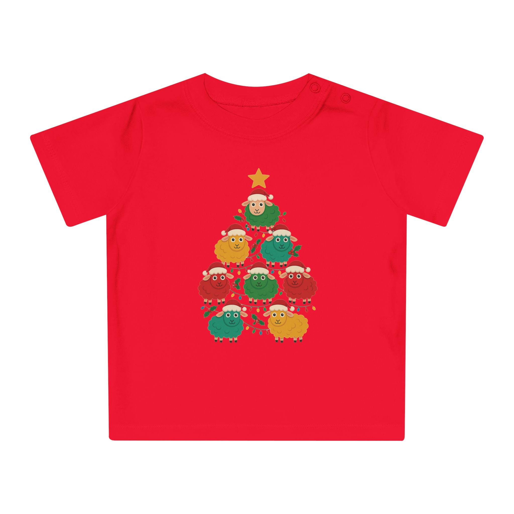 Christmas Sheep Tree Baby T-Shirt – Cute Holiday Infant Tee