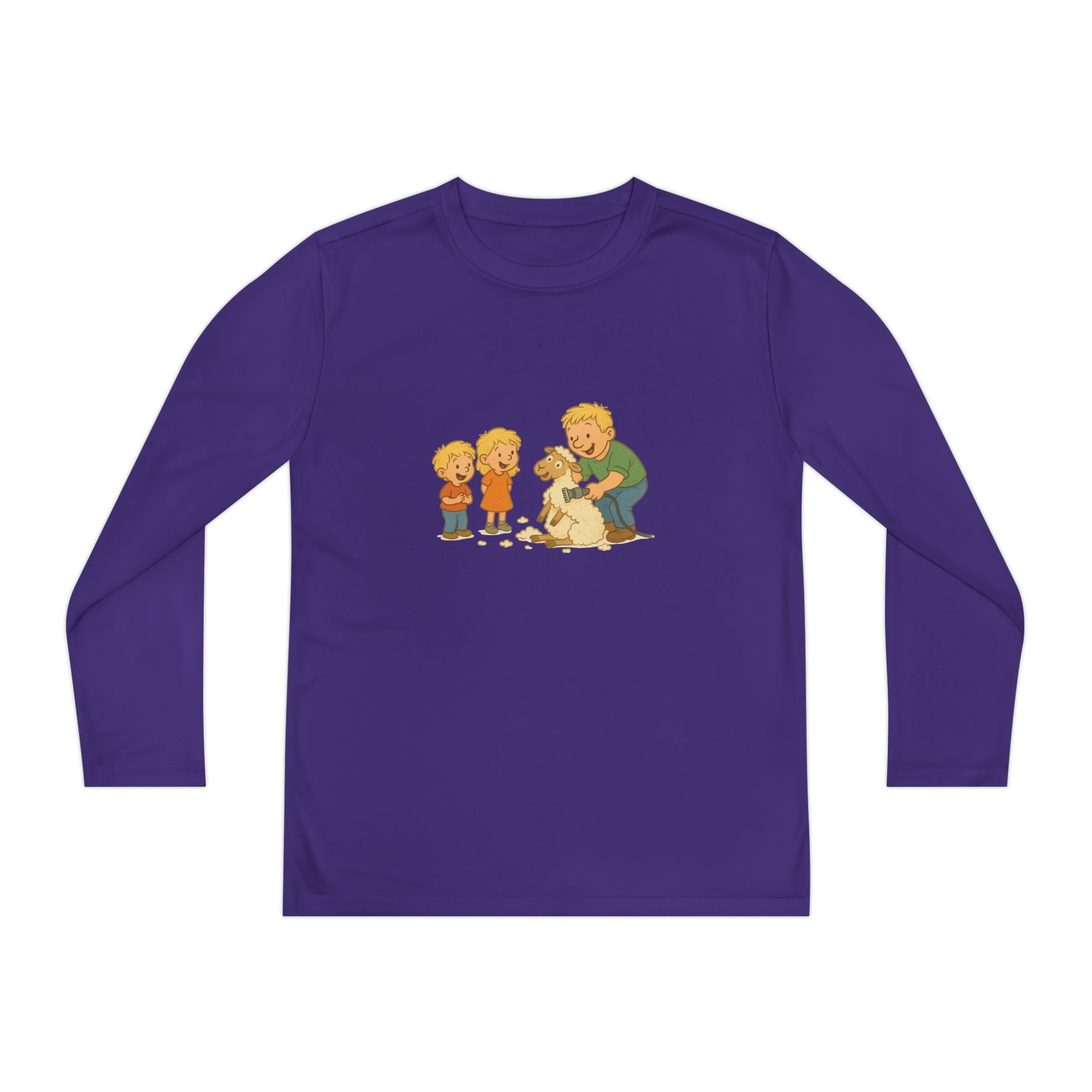 Youth Long Sleeve Tee – Kids & Dad Dog Rescue Illustration