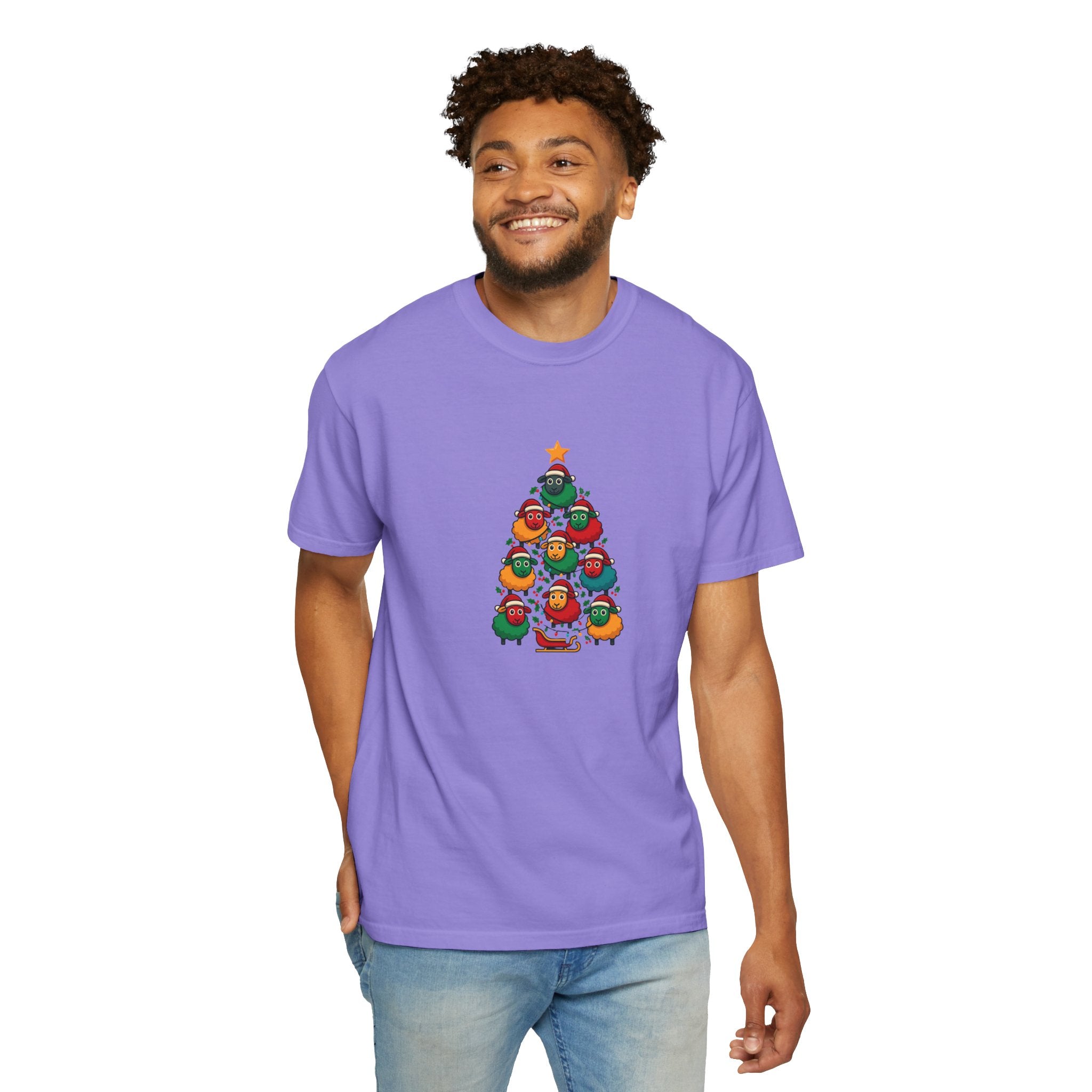 Christmas Tree Sheep Graphic T-Shirt