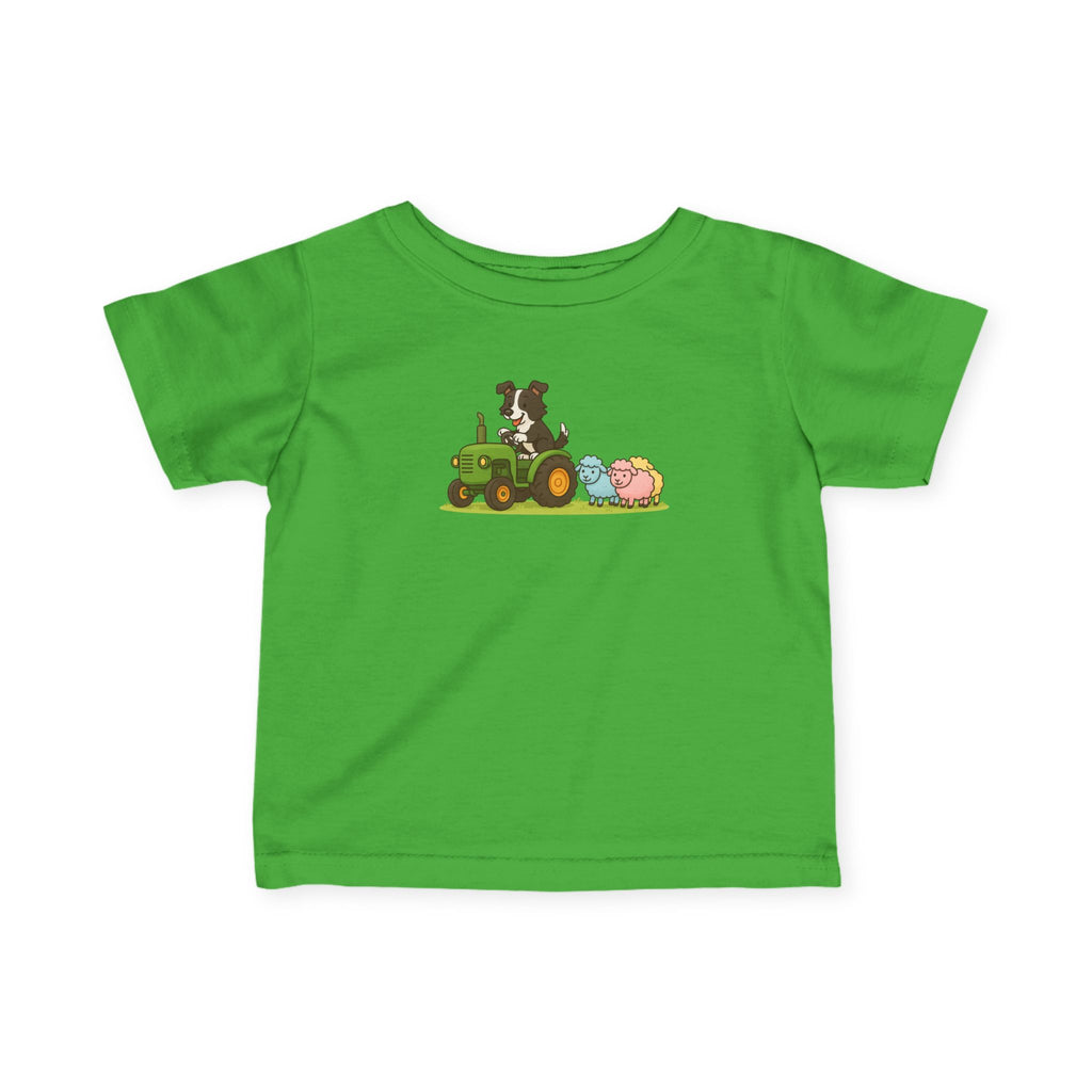 Infant Tee — Cute Farm Tractor with Dog & Sheep Baby Shirt