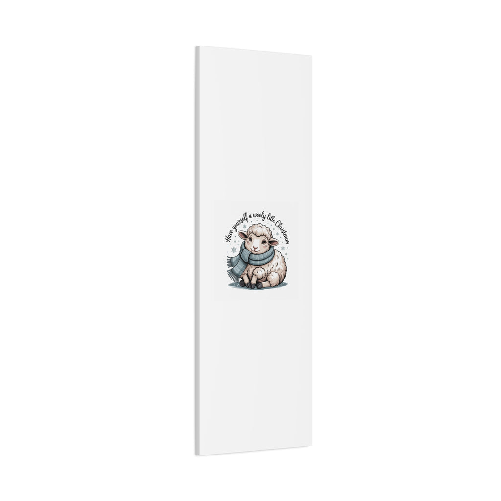 woolly little Christmas sheep Canvas | cozy animal winter print