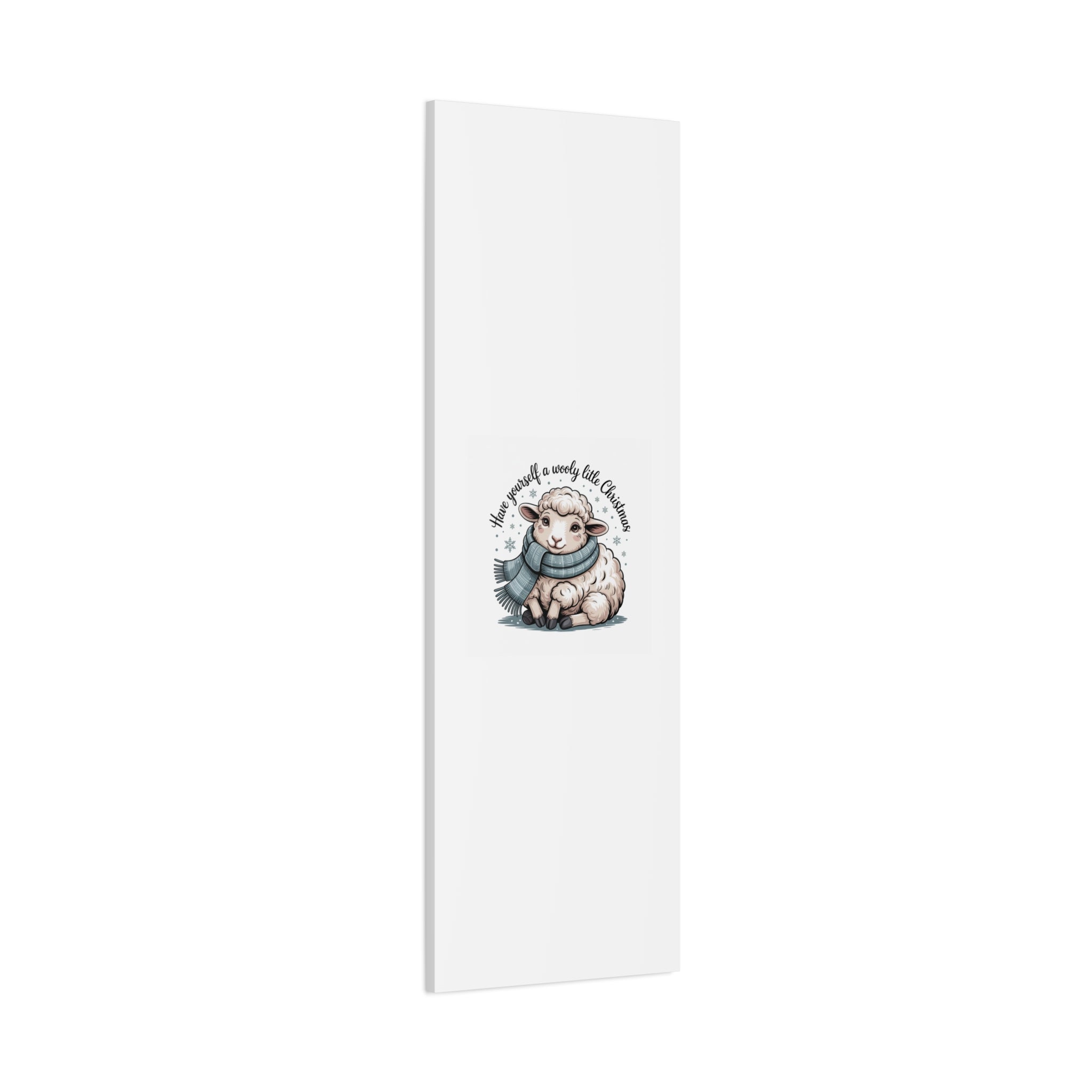 woolly little Christmas sheep Canvas | cozy animal winter print