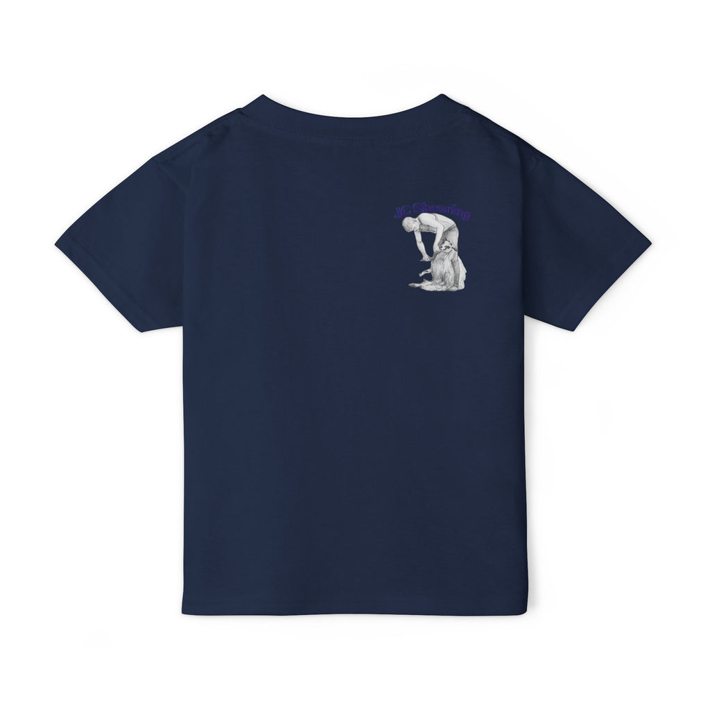 Say Hi to Perky Toddler T-Shirt — Cute Pastel Sheep & Border Collie Kids Tee
