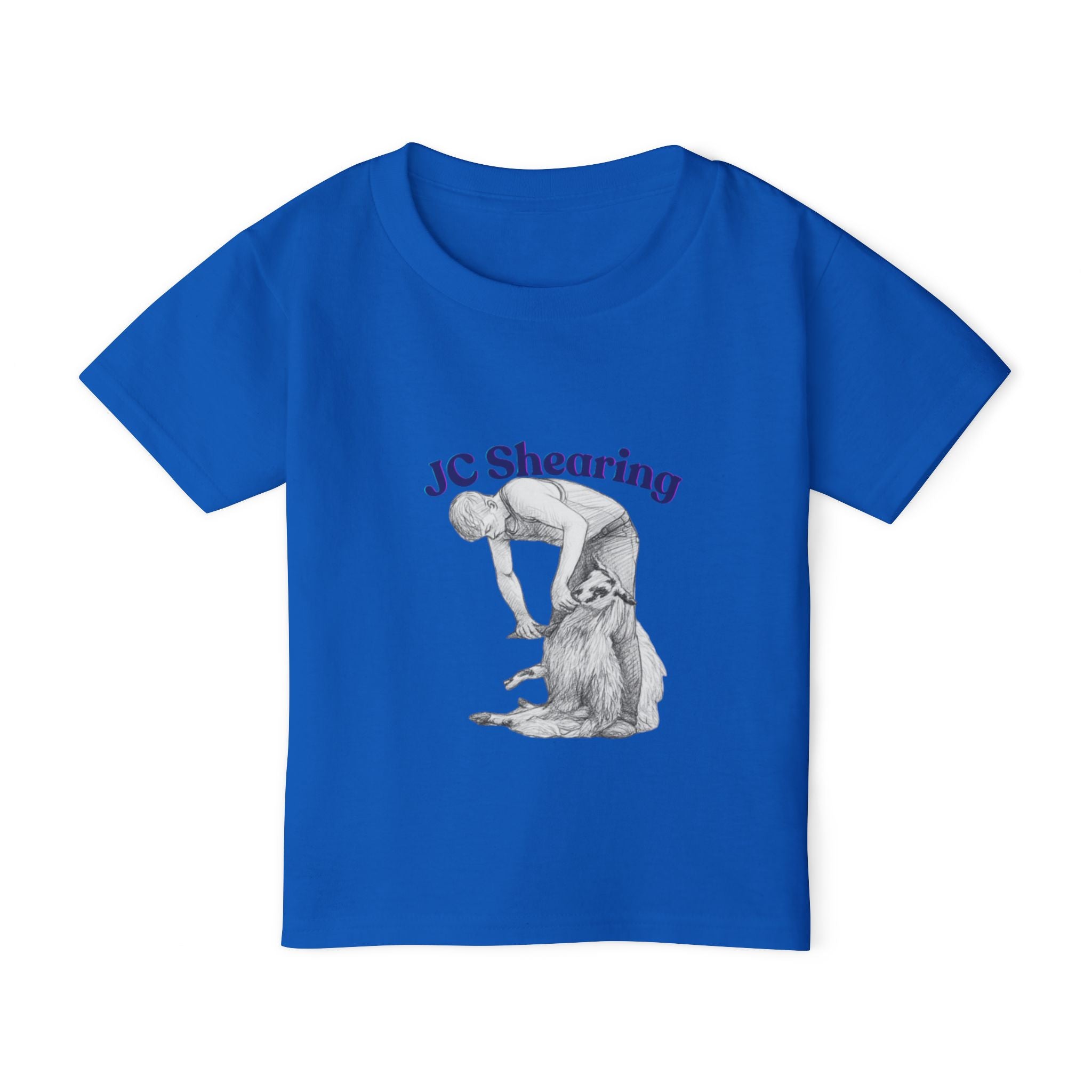 Toddler T‑Shirt — 'JC Shearing' Vintage Sheep Shearing Illustration Kids Tee
